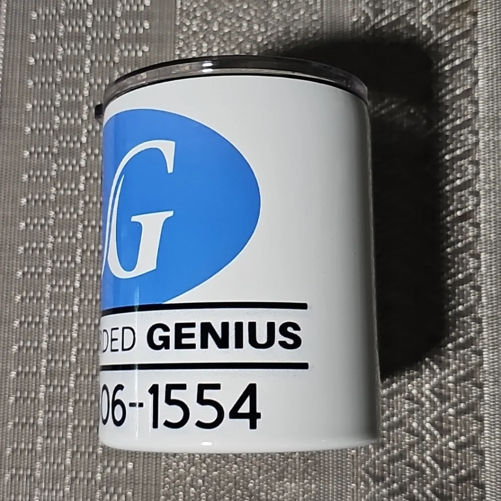 Unrewarded Genius 12oz Camper Mug Travel Coffee Mug NEW In Box‎